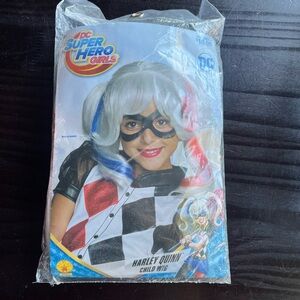 New DC Super Hero Girls Harley Quinn Child Wig - Black, White, Blue